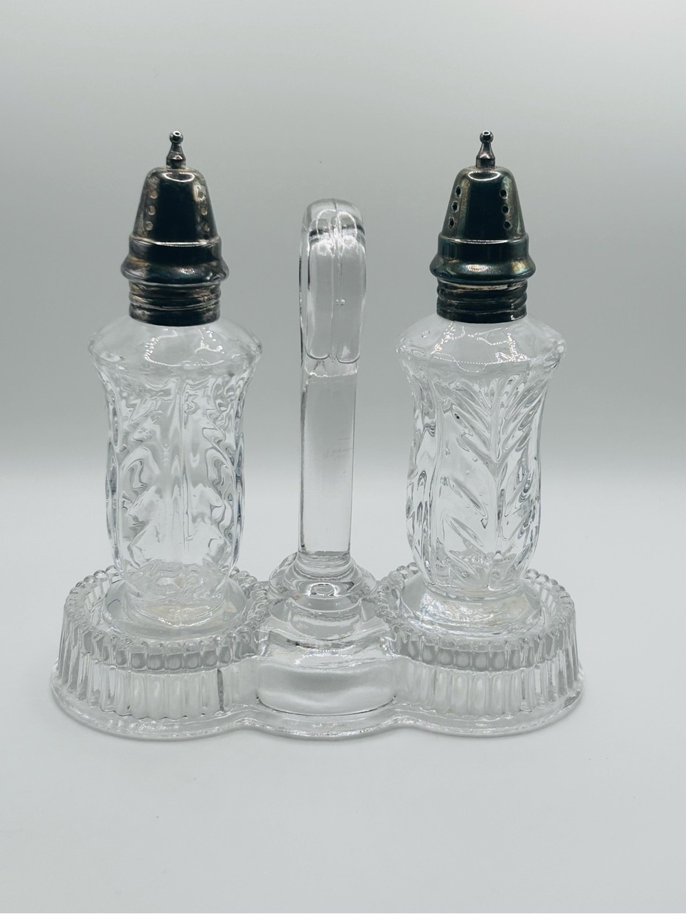 Fifth Avenue Crystal Portico Salt & Pepper Shakers with Caddy Lead Crystal